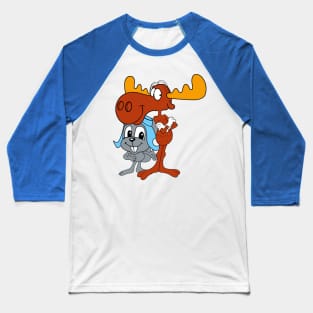 Rocky & Bullwinkle - Big Heads Baseball T-Shirt